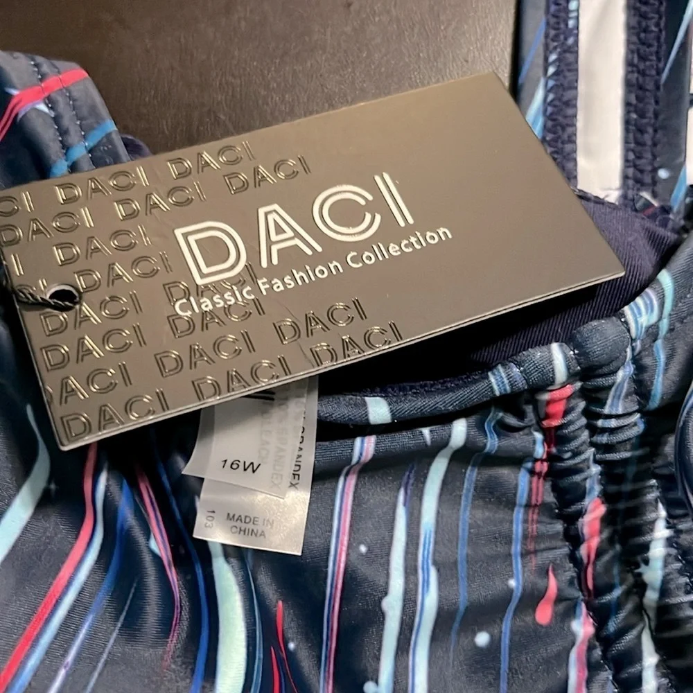 Daci blue two piece swim suit, size 16W, NWT. - Picture 9 of 10